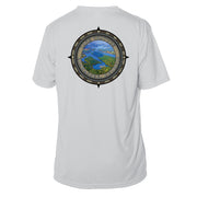 Retro Compass Lake Chatuge Microfiber Short Sleeve T-Shirt