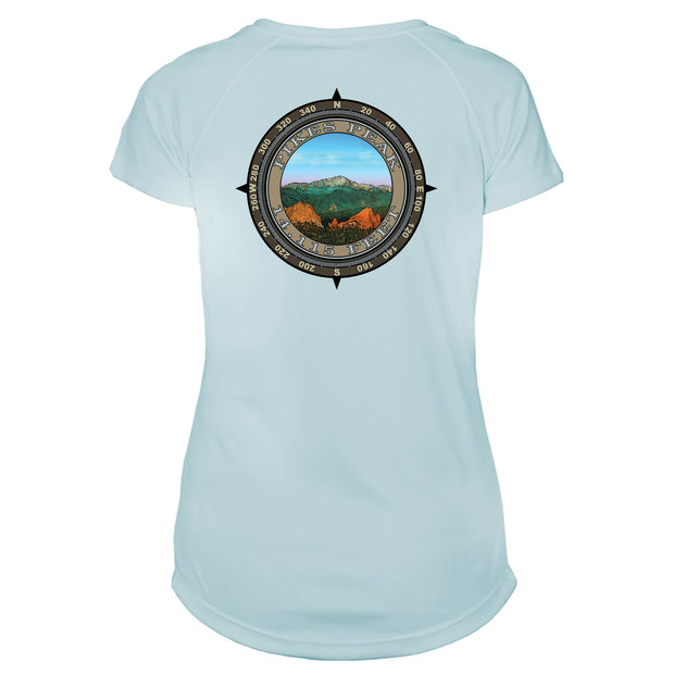 Retro Compass Pikes Peak Microfiber Short Sleeve Women's T-Shirt