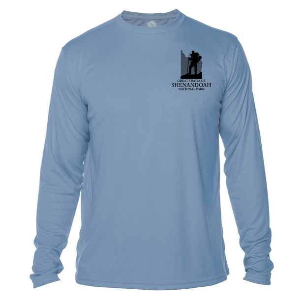 Shenandoah National Park Diamond Topo Long Sleeve Microfiber Men's T-Shirt