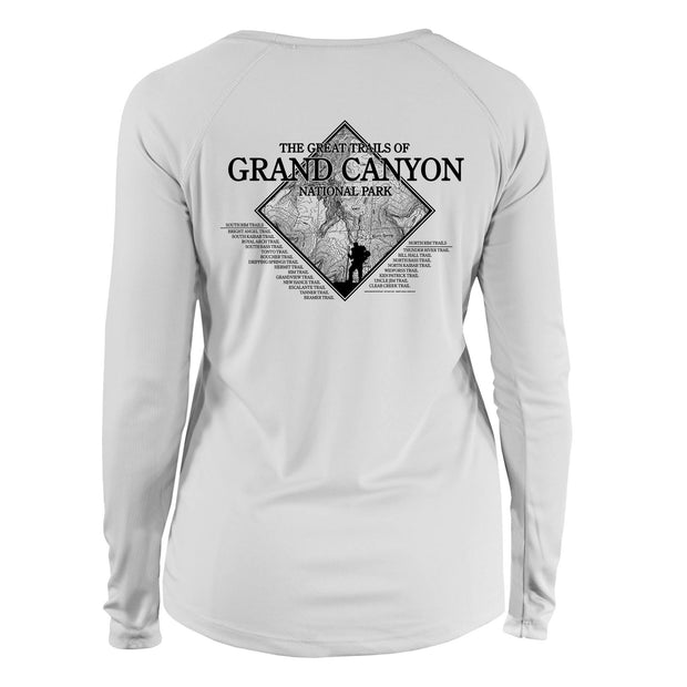 Grand Canyon National Park Diamond Topo Long Sleeve Microfiber Women's T-Shirt