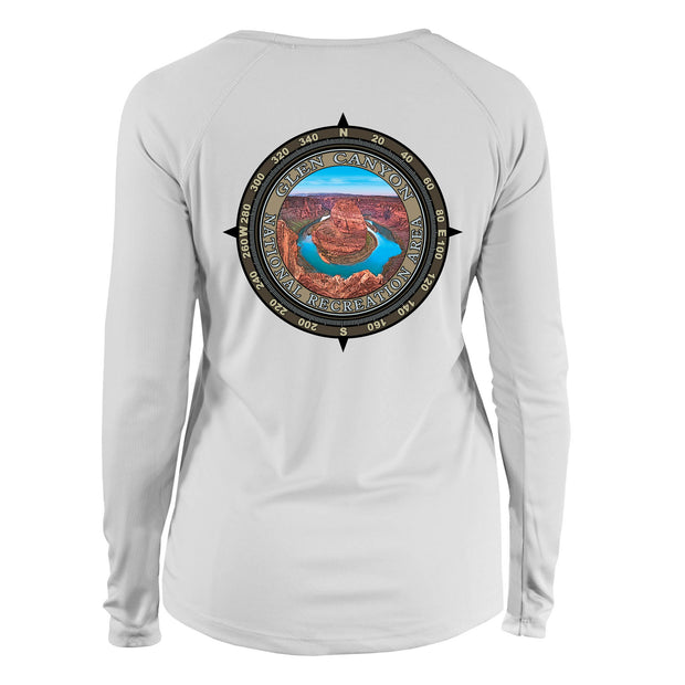 Retro Compass Glen Canyon National Recreation Area Long Sleeve Microfiber Women's T-Shirt