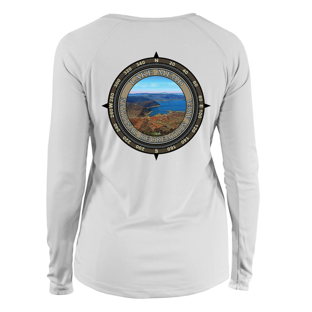 Retro Compass Lake Mead National Recreation Area Long Sleeve Microfiber Women's T-Shirt