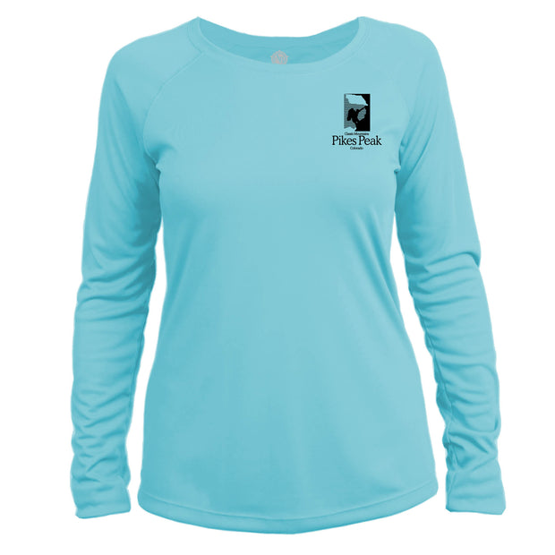 Pikes Peak Classic Mountain Long Sleeve Microfiber Women's T-Shirt