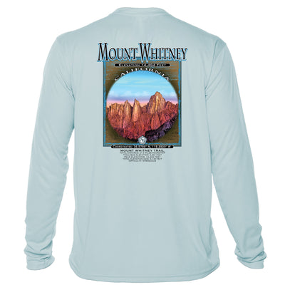 Retro Interpretive Mount Whitney Microfiber Long Sleeve T-Shirt