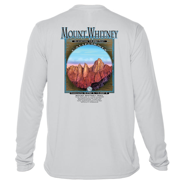 Retro Interpretive Mount Whitney Microfiber Long Sleeve T-Shirt