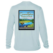 Grand Teton National Park Vintage Destinations Long Sleeve Men's Microfiber Men's T-Shirt