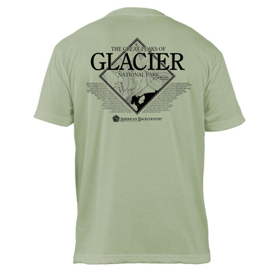 Glacier National Park Diamond Topo Basic Crew T-Shirt