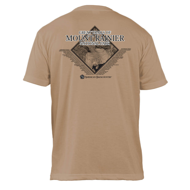 Mount Rainier Trails Diamond Topo Basic Crew T-Shirt