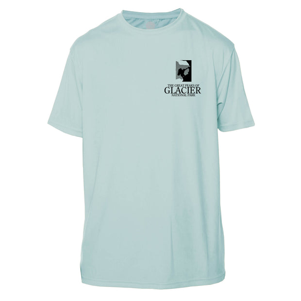 Glacier National Park Diamond Topo Short Sleeve Microfiber Men's T-Shirt