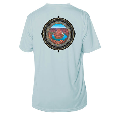 Retro Compass Glen Canyon National Recreation Area Microfiber Short Sleeve T-Shirt