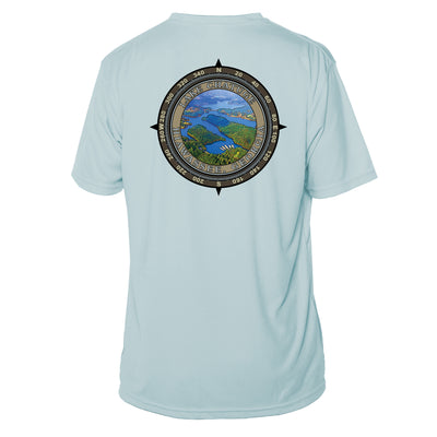 Retro Compass Lake Chatuge Microfiber Short Sleeve T-Shirt