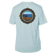 Retro Compass Lake Mead National Recreation Area Microfiber Short Sleeve T-Shirt