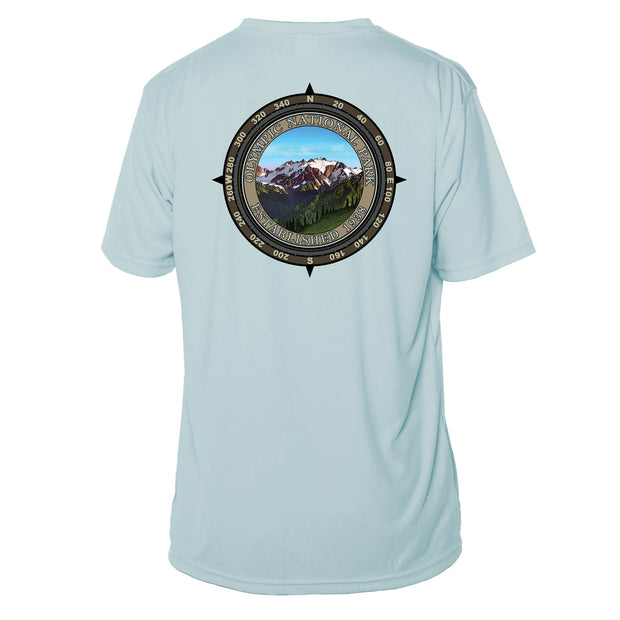 Retro Compass Olympic National Park Microfiber Short Sleeve T-Shirt