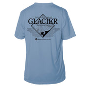 Glacier National Park Diamond Topo Short Sleeve Microfiber Men's T-Shirt