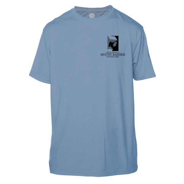 Mount Rainier Peaks Diamond Topo Short Sleeve Microfiber Men's T-Shirt