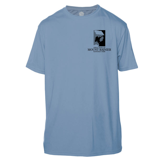 Mount Rainier Trails Diamond Topo Short Sleeve Microfiber Men's T-Shirt