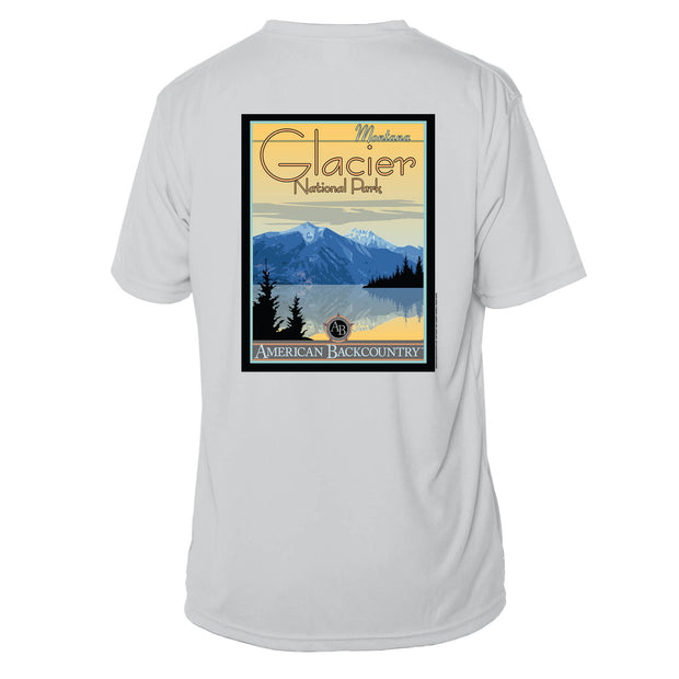 Glacier National Park Vintage Destinations Short Sleeve Microfiber Men's T-Shirt