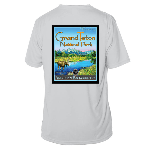 Grand Teton National Park Vintage Destinations Short Sleeve Microfiber Men's T-Shirt