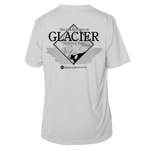 Glacier National Park Diamond Topo Short Sleeve Microfiber Men's T-Shirt