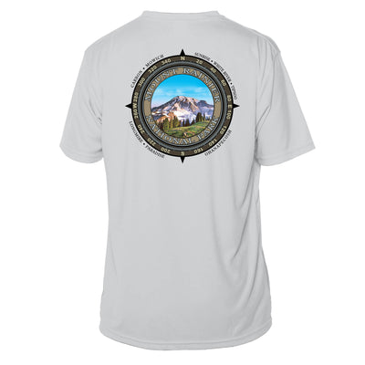 Retro Compass Mount Rainier Microfiber Short Sleeve T-Shirt