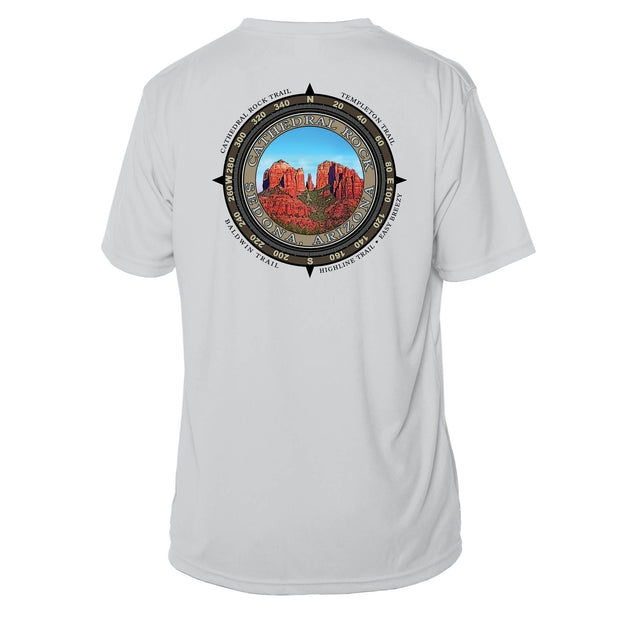 Retro Compass Cathedral Rock Microfiber Short Sleeve T-Shirt