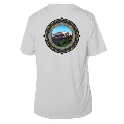 Retro Compass Olympic National Park Microfiber Short Sleeve T-Shirt