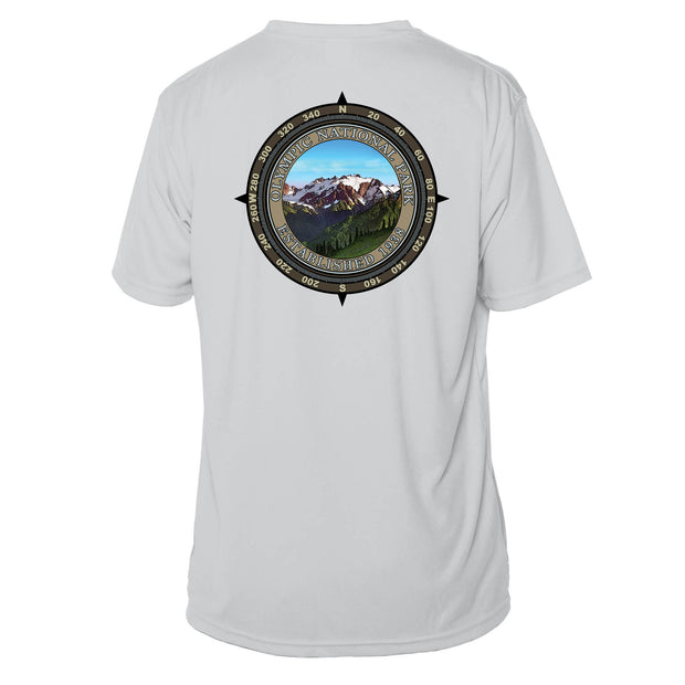 Retro Compass Olympic National Park Microfiber Short Sleeve T-Shirt