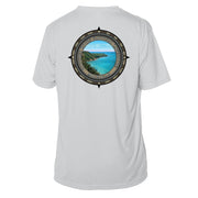 Retro Compass Pictured Rock Microfiber Short Sleeve T-Shirt