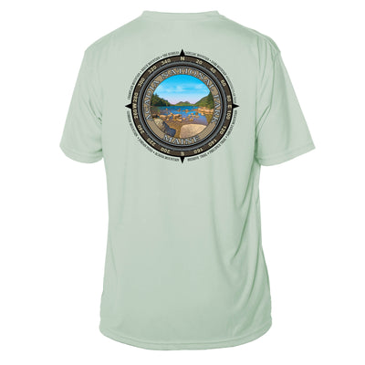 Retro Compass Acadia National Park Microfiber Short Sleeve T-Shirt