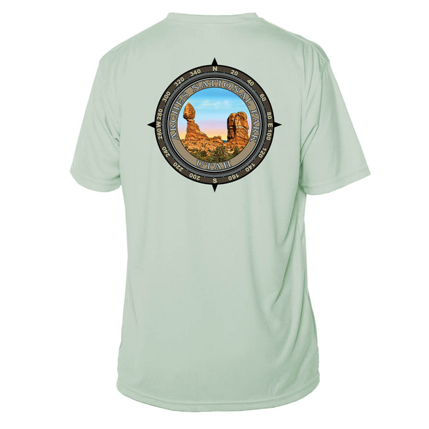 Retro Compass Arches National Park Microfiber Short Sleeve T-Shirt