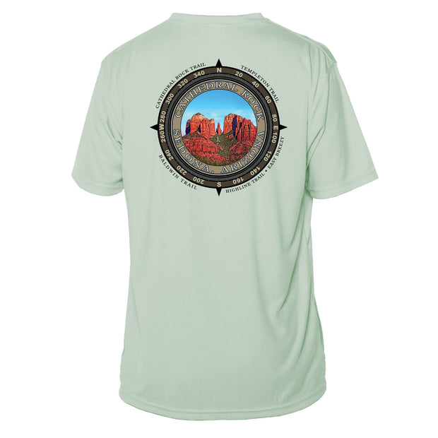 Retro Compass Cathedral Rock Microfiber Short Sleeve T-Shirt