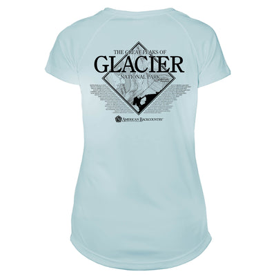 Glacier National Park Diamond Topo Microfiber Women's T-Shirt