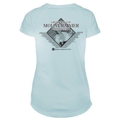 Mount Rainier Trails Diamond Topo Microfiber Women's T-Shirt