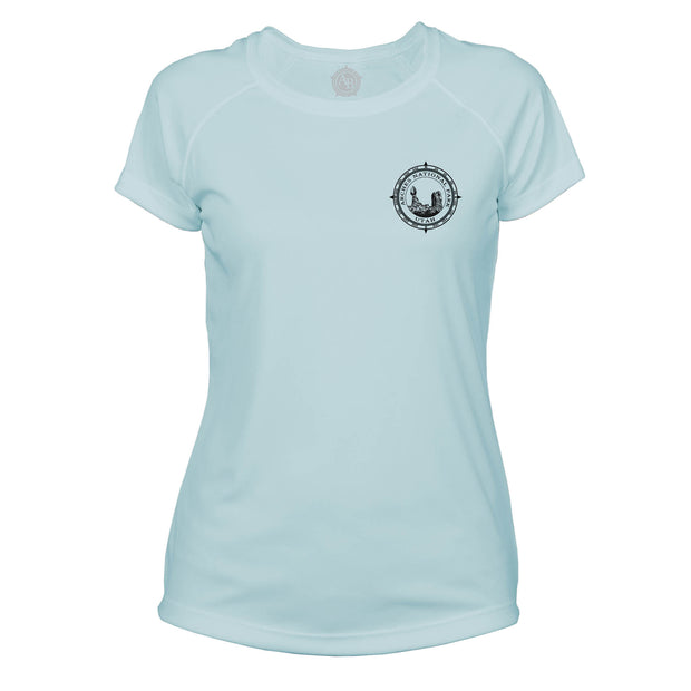 Retro Compass Arches National Park Microfiber Short Sleeve Women's T-Shirt
