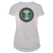 Retro Compass Rocky Mountain National Park Microfiber Short Sleeve Women's T-Shirt