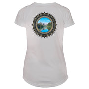 Retro Compass Glacier National Park Microfiber Short Sleeve Women's T-Shirt