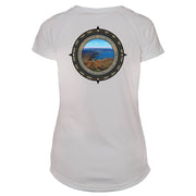 Retro Compass Lake Mead National Recreation Area Microfiber Short Sleeve Women's T-Shirt