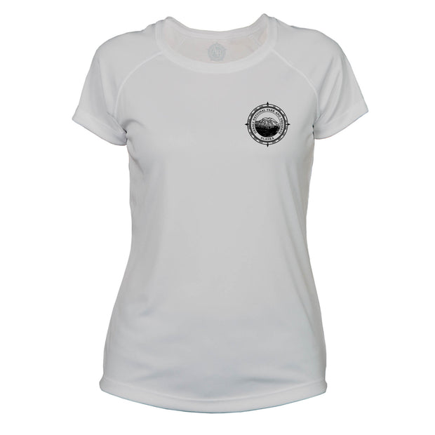 Retro Compass Denali National Park Microfiber Short Sleeve Women's T-Shirt