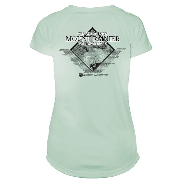 Mount Rainier Trails Diamond Topo Microfiber Women's T-Shirt