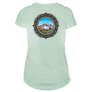 Retro Compass Mount Rainier Microfiber Short Sleeve Women's T-Shirt