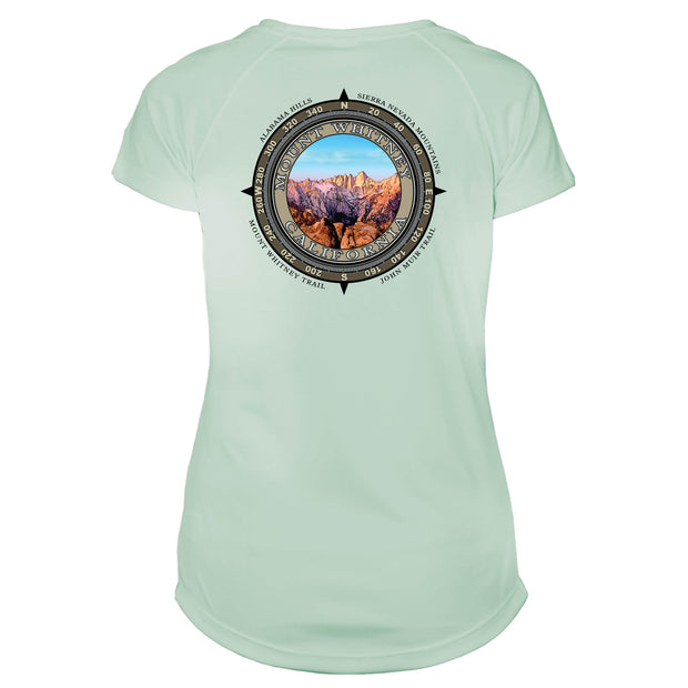Retro Compass Mount Whitney Microfiber Short Sleeve Women's T-Shirt