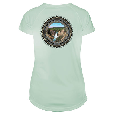 Retro Compass Yellowstone National Park Microfiber Short Sleeve Women's T-Shirt