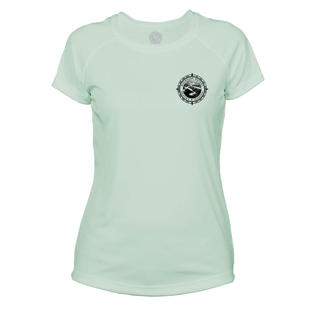 Retro Compass Lake Chatuge Microfiber Short Sleeve Women's T-Shirt