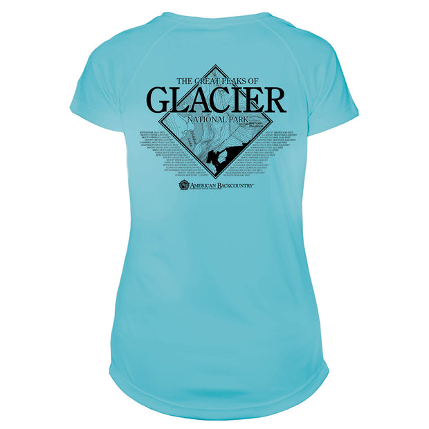 Glacier National Park Diamond Topo Microfiber Women's T-Shirt