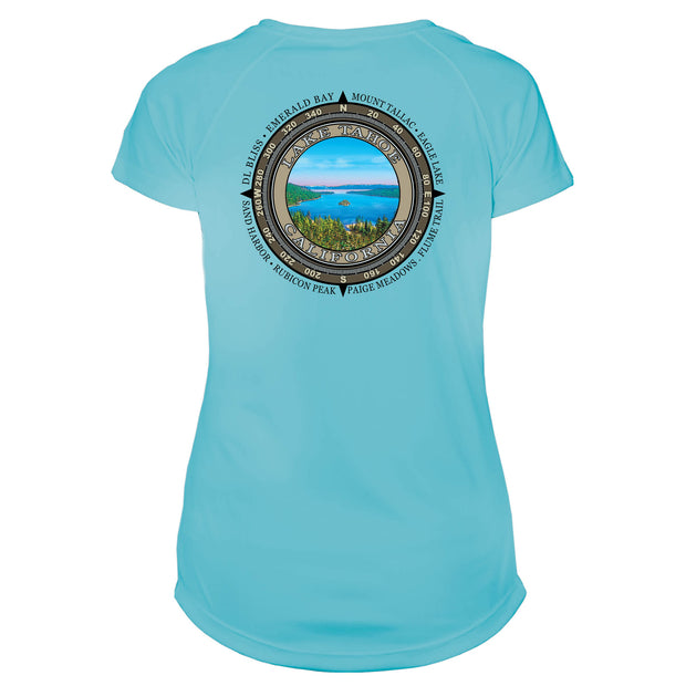 Retro Compass Lake Tahoe Microfiber Short Sleeve Women's T-Shirt