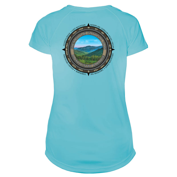 Retro Compass Shenandoah National Park Microfiber Short Sleeve Women's T-Shirt