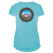 Retro Compass Mount Rainier Microfiber Short Sleeve Women's T-Shirt