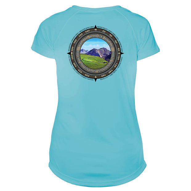 Retro Compass Trail Ridge Road Microfiber Short Sleeve Women's T-Shirt