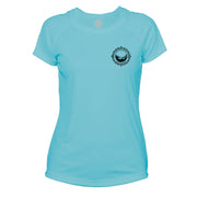 Retro Compass Glacier National Park Microfiber Short Sleeve Women's T-Shirt