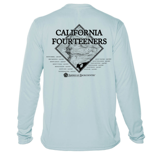 California Fourteeners Diamond Topo  Long Sleeve Microfiber Men's T-Shirt
